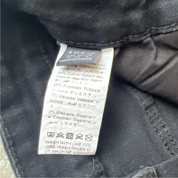 SHEIN Cut-Off Denim Shorts Women's Size Small Black High Rise Distressed Raw Hem - Picture 9 of 13